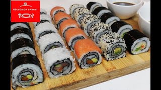 Evde SUSHI nasil yapilir  SUSHI Tarifi  SUSHI Recipe  Sushi Rezept JAPONLAR GİBİ YAPTIM [upl. by Rafe677]