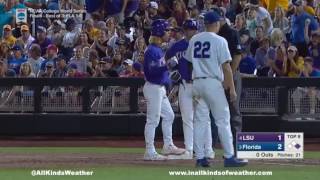 2017 College World Series Finals Game 2 3 Florida Gators vs 4 LSU Tigers [upl. by Harmaning182]