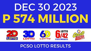 Lotto Result December 30 2023 9pm PCSO [upl. by Salli]