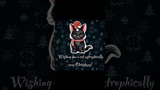 Hand drawing Christmas cat amp quote art stickerdesigns christmas stickerlove cutestickers [upl. by Meehyr]