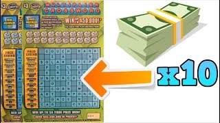 PLAYING 10 MULTIPLIER CROSSWORD SCRATCH OFF TICKETS IN A ROW 💰😄 [upl. by Anar948]