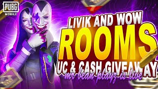 Pubg Mobile Live Rooms  Wow And Livik Rooms Live  Uc And Cash Giveaways [upl. by Emyam292]