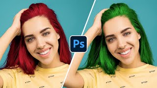 How to Change Hair Color in Photoshop  The Simplest Way [upl. by Gruver121]