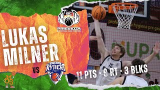 Lukas Milner BC Prievidza vs Spisski Rytieri 11 Points 9 Rt 3 Blks Nike SBL [upl. by Ecyob]