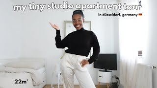 my tiny studio apartment tour in düsseldorf germany  22m² [upl. by Venu]