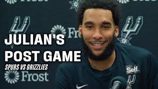 Julian Champagnie Postgame Press Conference vs Memphis Grizzlies  492024 [upl. by Ynattyrb]