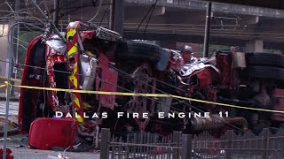 Four Dallas Firefighters Rescued From Engine 11 Wreckage In Downtown Dallas [upl. by Ladd623]