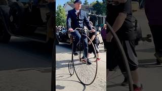 pennyfarthing bicycle high wheel bicycle being used at Festival Greenfield Village 2024 [upl. by Colyer539]