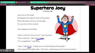 Superhero Joey Comprehension [upl. by Enilesoj]