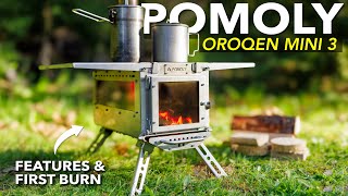 POMOLY Oroqen Mini 3 HOT TENT Camping Stove  First Look amp BURN [upl. by Lennox]