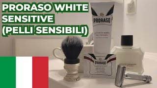 Proraso White Shaving Cream PreShave and Post Shave Review Sensitive Skin [upl. by Kilam847]