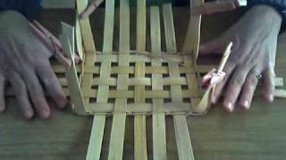 Basket Weaving Video 5 Upsetting the Sides of a Basket How to weave a basket [upl. by Notnel]