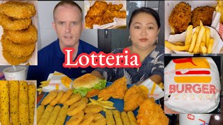 Fried Chicken calamari chhese sticks hamburger from Lotteria asmr food mukbang friedchicken [upl. by Siblee]