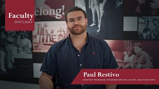 Staff Spotlight Paul Restivo  Assistant Professor Program Director Digital Studio Arts [upl. by Floss]