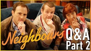 Neighbours QampA  Anthony Engleman Stonie Ryan Moloney Toadie amp Lesley Baker Angie  Part 2 [upl. by Ynohtnaleahcim]