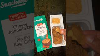 Snackible Dipsters Peri Peri Ragi chips with Cheese Jalapeno dip  so tasty and crunchy snacks food [upl. by Eissolf]