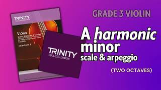 Grade 3 A Harmonic minor  Violin Technical Work  Trinity College London [upl. by Einot]