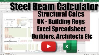 STEEL BEAM CALCULATOR SPREADSHEET  UK  BUILDING REGS  FOR ARCHITECTS AND BUILDERS [upl. by Modeste370]