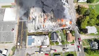 Drone video shows fertilizer warehouse gutted by fire in South Hill [upl. by Alleoj]