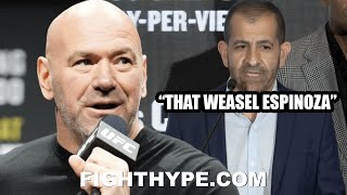 DANA WHITE CLAPS BACK AT quotWEASEL ESPINOZAquot amp DISCREDITS GERVONTA DAVIS INSISTS SHOWTIME BOXING END [upl. by Cann]