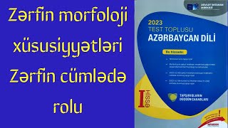 Zərfin morfoloji xüsusiyyətləri Zərfin cümlədə rolu  Azərbaycan dili test toplusu [upl. by Anifled]