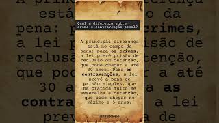 Qual a diferença entre crime e contravenção penal shorts [upl. by Nnayd]