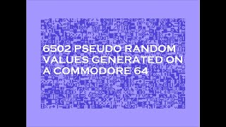 6502 pseudo random values generator with a Commodore 64 [upl. by Aicsila]