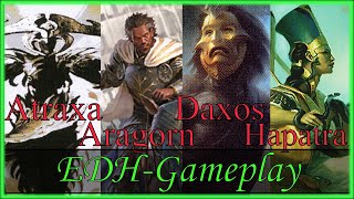 Atraxa vs Aragorn vs Daxos vs Hapatra EDHGameplay  Magic the Gathering [upl. by Ailey]