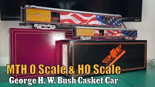 MTH O Scale and HO Scale George Bush Funeral Baggage Casket Car [upl. by Kaiulani]