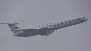 Ilyushin IL62M Rossiya takeoff Haneda Airport ロシア航空 Ил62 [upl. by Darooge]