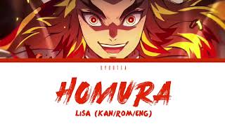 「Homura 炎   LiSA」KANENGROMAJI LYRICS Demon Slayer the movie Mugen Train theme [upl. by Lazor754]