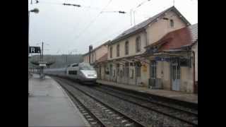 Gare de Mouchard  UM TGV SE Lyria [upl. by Anirtek]