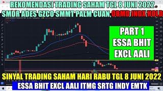 🆕 PART 1 Sinyal Rabu 8 juni 2022 Rekomendasi saham scalping trading ESSA BHIT EXCL AALI  Analisa [upl. by Serg]