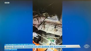 Duas pessoas morrem em queda de elevador em Salvador  Band Cidade [upl. by Allemat]