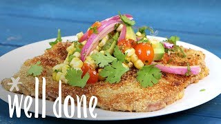 How To Make Crispy Breaded Milanesa De Res With Summer Relish  Recipe  Well Done [upl. by Naerol]