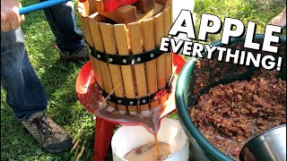 Pressing Apples For Hard Cider Apple Scrap Vinegar amp Home Canned Apple Juice [upl. by Seema622]