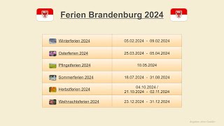 Ferien Brandenburg 2024 [upl. by Bucky]