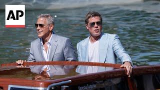 Brad Pitt and George Clooney send Venice into a frenzy [upl. by Wendalyn800]