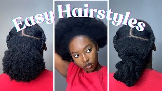 Easy Natural 4c Hairstyles for Long and Short AFRO Hair South African YouTuber [upl. by Eliza]