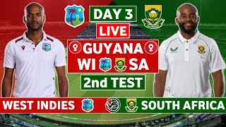 West Indies vs South Africa 2nd Test Live Scores  WI vs SA 2nd Test Day 3 Live Scores amp Commentary [upl. by Azmuh815]