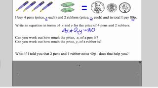 Simultaneous Equations 1 GCSE Higher Maths Tutorial 11 [upl. by Emoreg86]