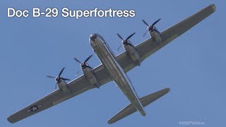 quotDocquot B29 Superfortress 469972  Taxi Takeoff Flyby and Landing at KSTP  July 13 2019 [upl. by Vannie]