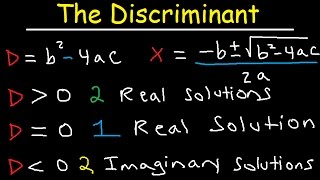 How To Determine The Number of Real and Imaginary Solutions Using The Discriminant Equation [upl. by Tiphany257]