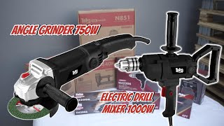 TOHO UNBOXING PART 1 ANGLE GRINDER 750W amp ELECTRIC DRILL MIXER 1000W [upl. by Ideih257]