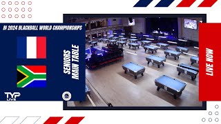 France v South Africa  Seniors  2024 BI World Blackball Championship Bridlington Spa [upl. by Aelhsa260]