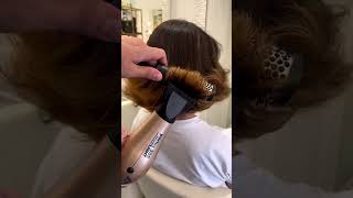 How to Quickly Curl Short Hair haircare blowout hairdryer blowoutstyles curlyhairstyles [upl. by Ivon184]