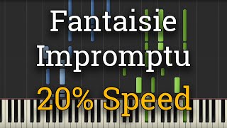 Chopin  Fantaisie Impromptu Slow Piano Tutorial 20 Speed [upl. by Leonsis694]