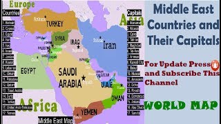 Middle East Countries amp their LocationMiddle East Map Countries Facts Trending Video Viral Video [upl. by Orelu207]