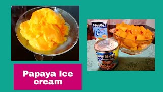 HOW TO MAKE PAPAYA ICE CREAMhome made ice cream 3 sangkap [upl. by Ahsit306]