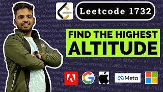 Find the Highest Altitude  Leetcode 1732  Adobe  Apple  Google  Prefix Sum [upl. by Laurella]